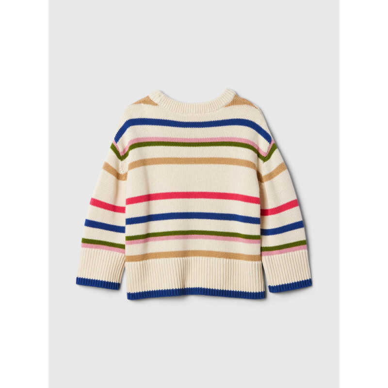 24/7 BOXY CREW SWTR WHITE MULTI STRIPE