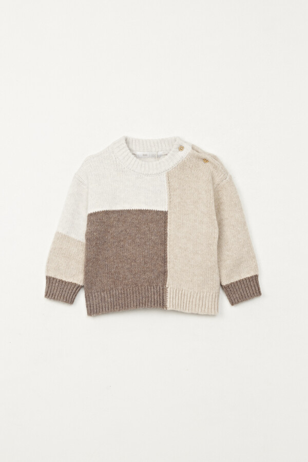 Buzo punto bloques Beige