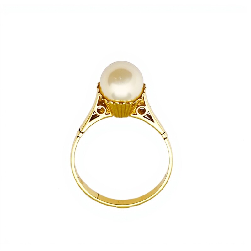 Anillo Solitario-Oro bajo-Perla-AN8163 conperla