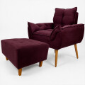 Juego De Living Sillón con puff Bordó