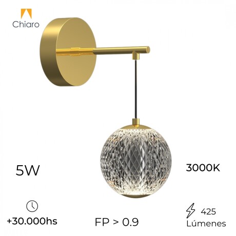 Aplique Led bocha dorada luz flotante 5W Aplique Led bocha dorada luz flotante 5W