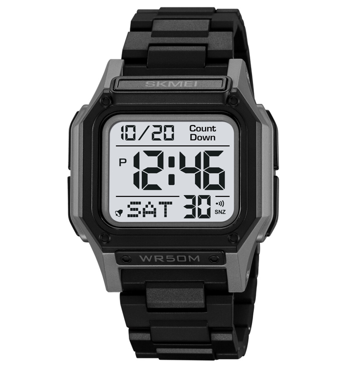 Reloj Skmei 2264gybk Hombre Digital Negro Con Detalles Grises Y Pantalla Negra 