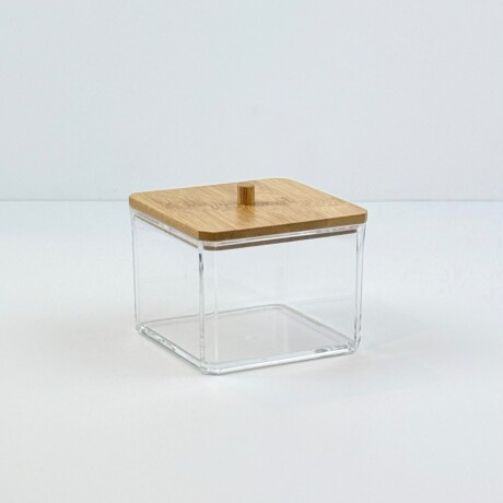 Organizador Acrílico Tapa Bambú Largo 9cm - Alto 7cm Organizador Acrílico Tapa Bambú Largo 9cm - Alto 7cm