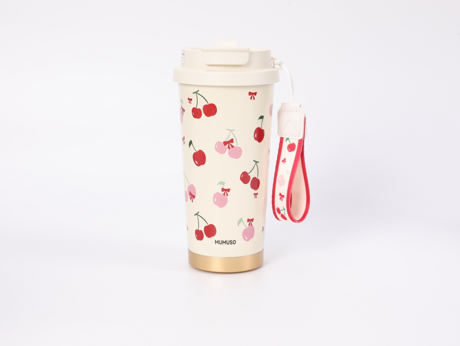 TAZA TÉRMICA ROJA PARA CAFÉ CON CEREZA 550 ML. 