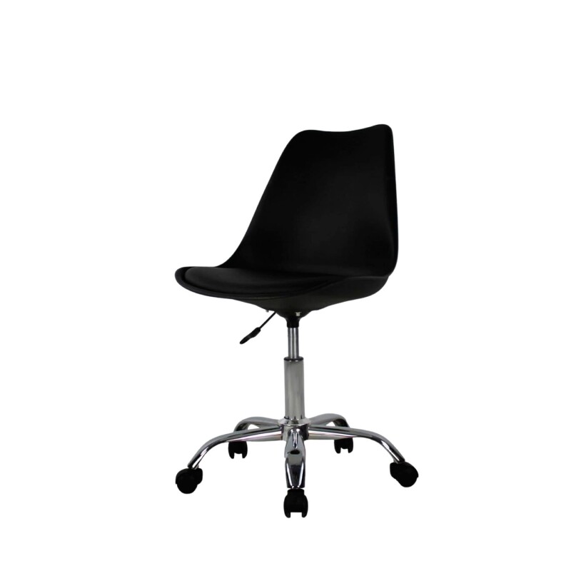 Silla Eames Lumax Para Oficina Con Ruedas Y Altura Ajustable Diseño Ergonómico Negro