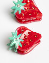 Broches Sets Strass Set De Mini Broches Frutillas - Rojo Medio
