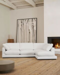 Sofá Gala 4 plazas con chaise longue derecho blanco 300 cm