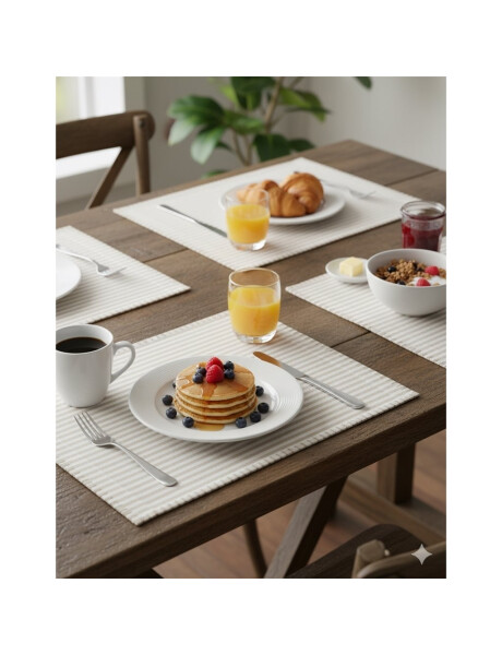 INDIVIDUAL ALGODÓN 35X45CM RAYAS BEIGE INDIVIDUAL ALGODÓN 35X45CM RAYAS BEIGE