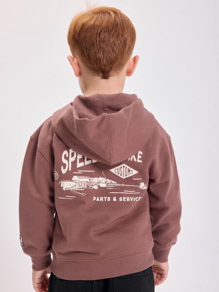 Campera deportiva estampada Marrón