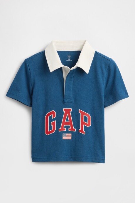 Remera Polo Pique Logo Gap Toddler Niño Aquarius 16-4530 Tcx