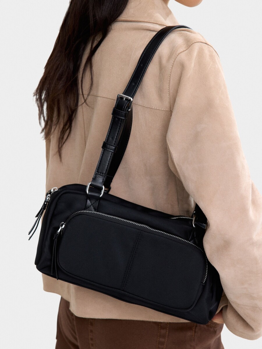 Bolso De Hombro De Nylon negro