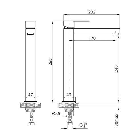 GRIFERIA DE LAVATORIO MONOCOMANDO CROMO NOKEN HOTELS 000