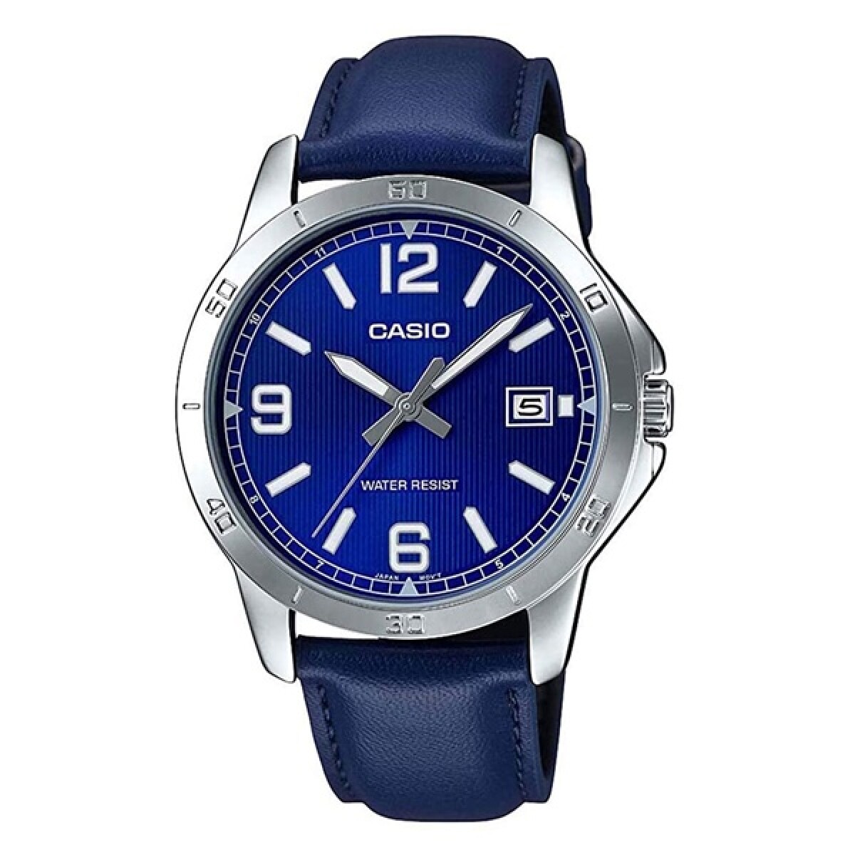 Reloj CASIO MTPV004L-2BUDF Cuero Azul Esfera 42mm 