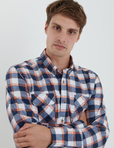 012600 CAMISA HARRY Azul Osc/rojo