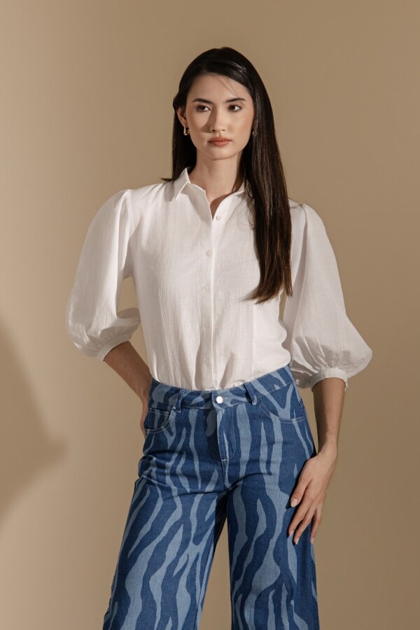 Camisa Casual. Blanco