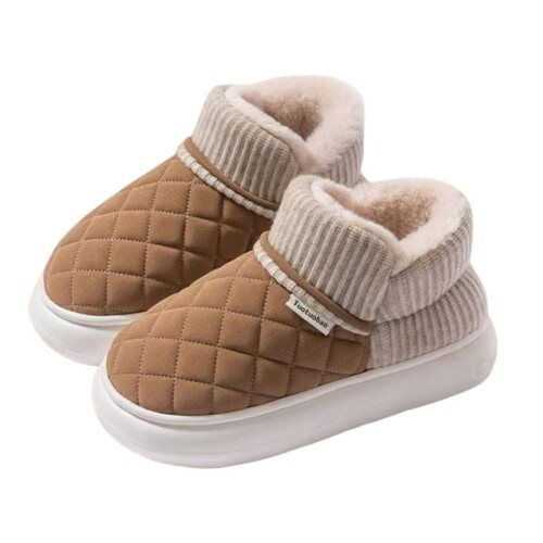 Pantufla Botita Acolchada Unisex Talle Único Brown