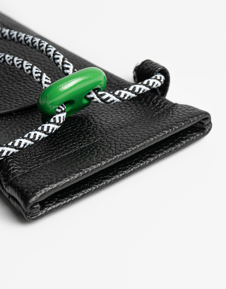 Estuches Anteojos PU Estuche De Anteojos Con Cordón - Negro