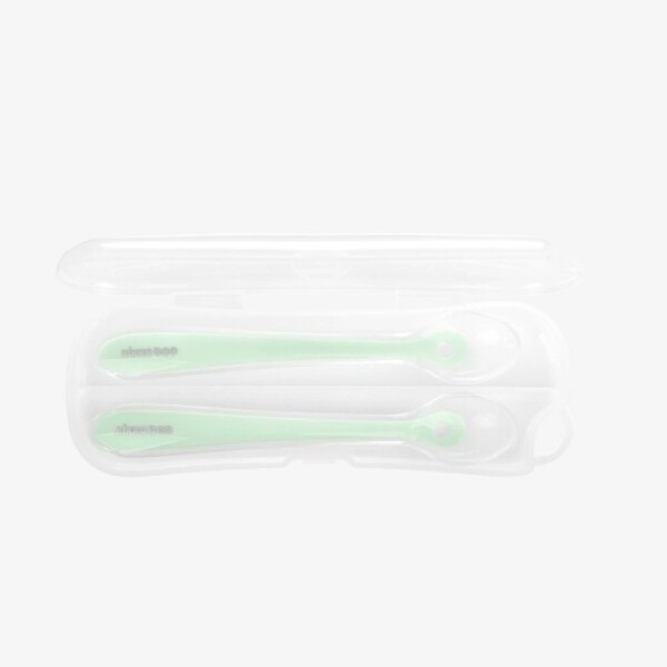 Cucharas x2 con estuche KIKKABOO verde agua
