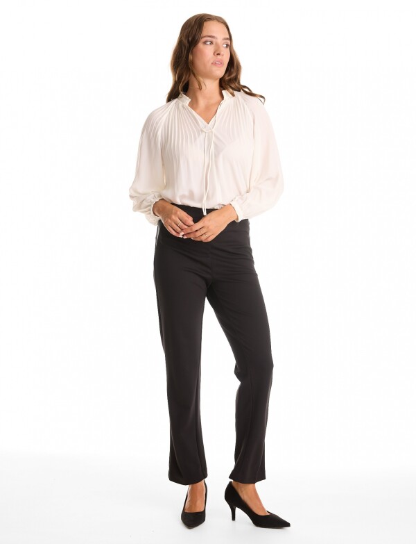 Pantalon Aplique Eco Cuero NEGRO