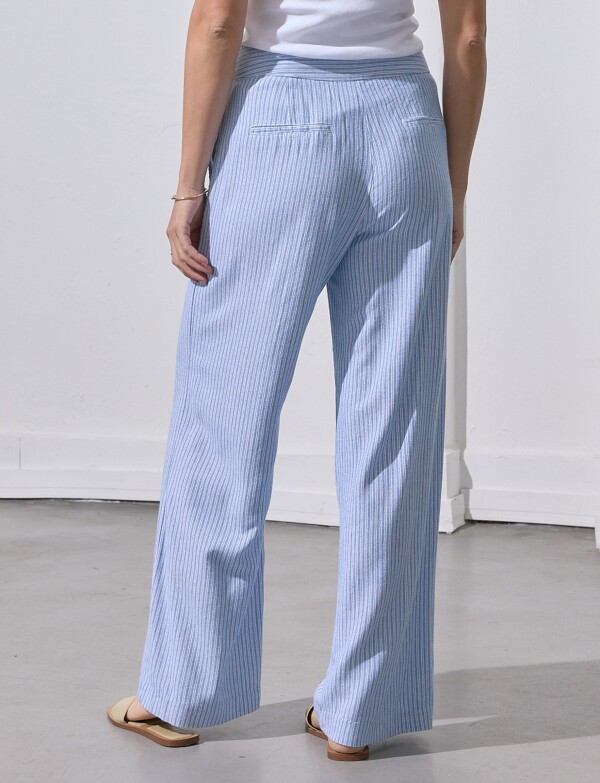 Pantalon Lino Wide CELESTE/MULTI
