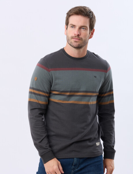 REMERA RAYADA Gris
