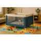 Corral Para Bebe Con Ruedas Desmontable Azul Celeste