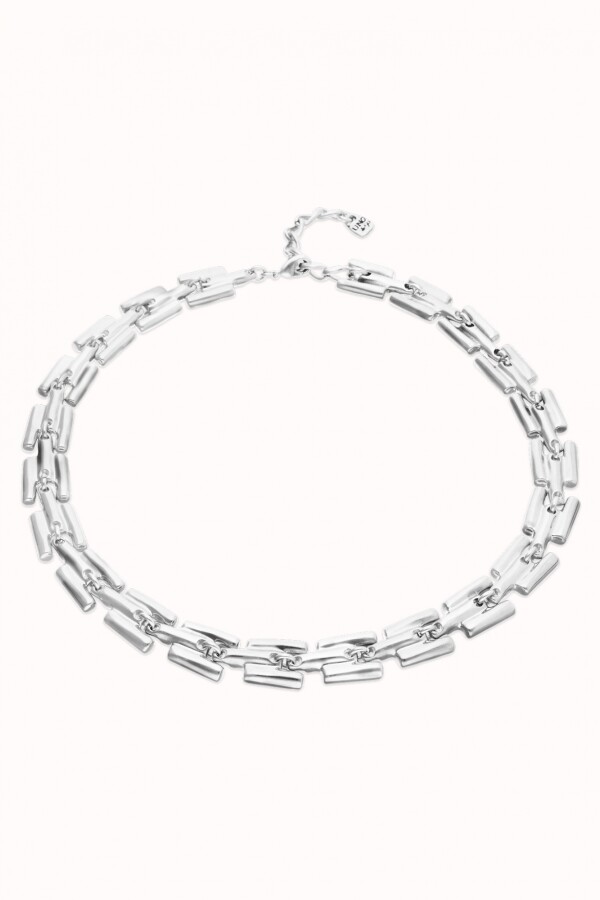 COLLAR DE ALEACIÓN DE METALES BAÑADO EN PLATA DE LEY CON ESLABONES Colgante