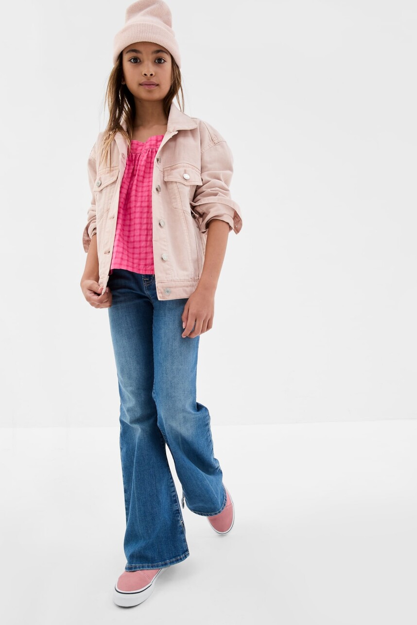 Jean Flare Tiro Alto Niña Light Wash