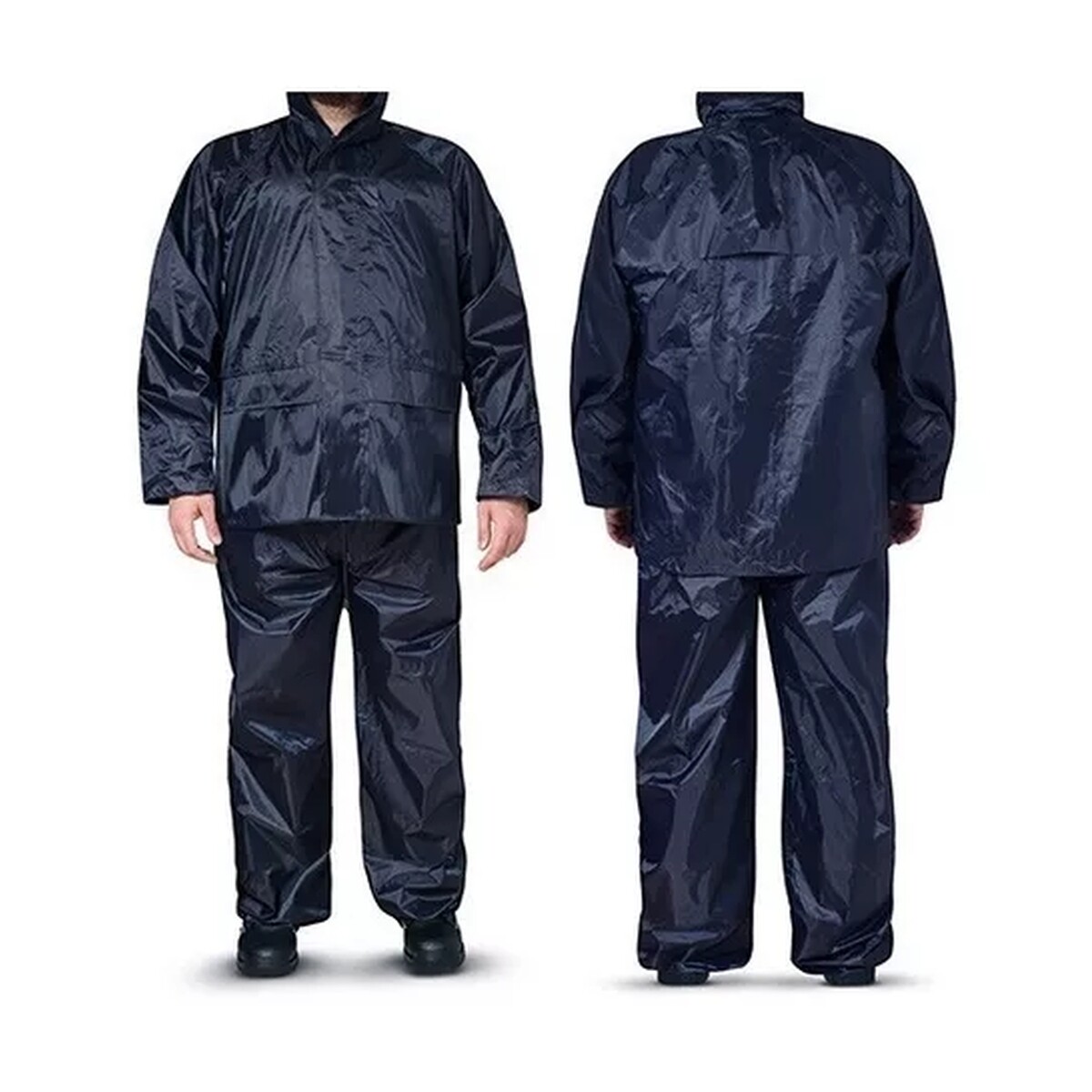 Equipo de lluvia de nylon azul - L 