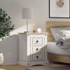 Mesa de luz 3 cajones - Linea mexicana Blanco Mesa de luz 3 cajones - Linea mexicana Blanco
