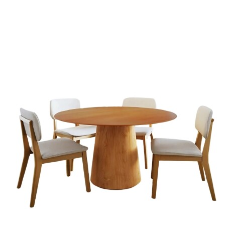 Juego Comedor Zara 4 Sillas Lino/nature Redondo 1.20 Juego Comedor Zara 4 Sillas Lino/nature Redondo 1.20