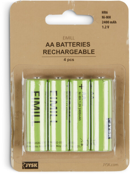 Pilas EIMILL recargables AA 4 unidades Pilas EIMILL recargables AA 4 unidades