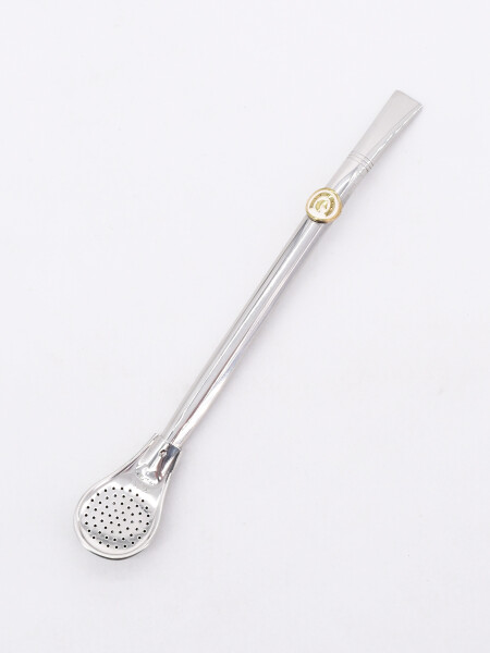 BOMBILLA ACERO INOX MEDALLA HERRADURA PLATEADO