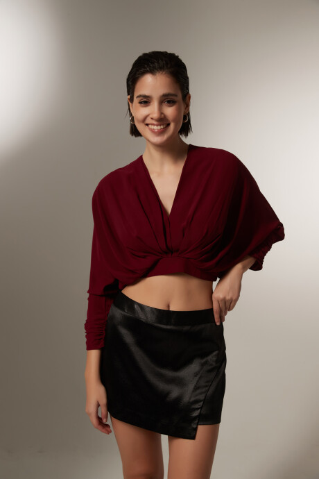 Blusa Wentu Bordeaux Oscuro