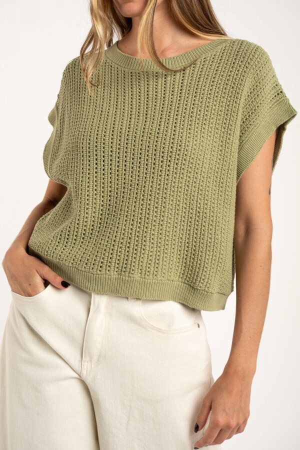 Chaleco Lurex Pistacho