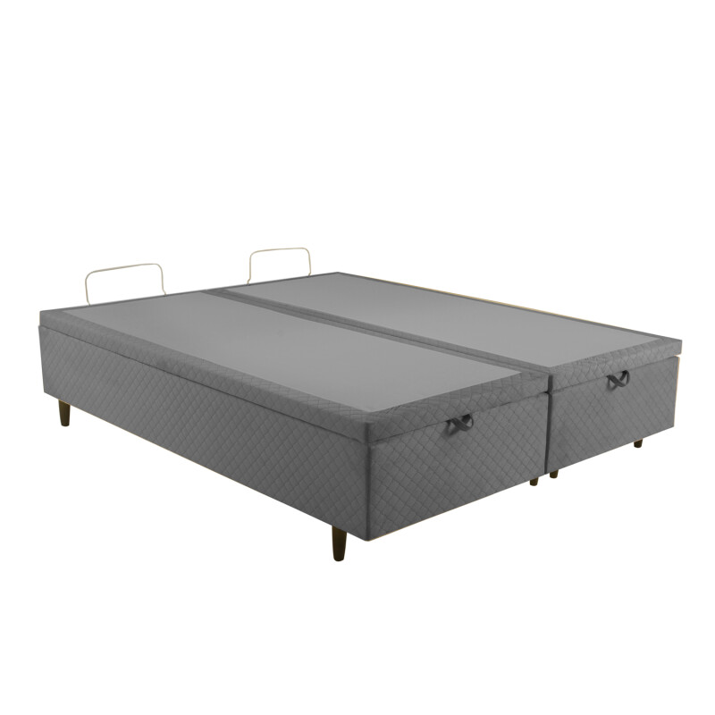 Cama Baúl HE Tapizada en Tela Modelo 1439 160 x 200 - Gris Cama Baúl HE Tapizada en Tela Modelo 1439 160 x 200 - Gris
