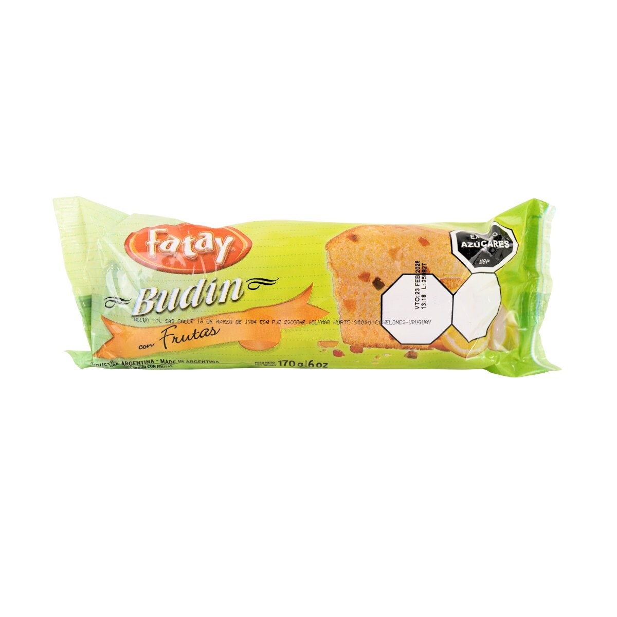 BUDIN FATAY 170G C/FRUTAS 