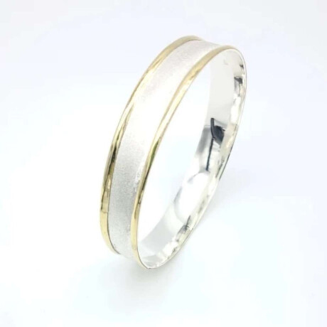 Esclava de plata 925 y double en oro 18 ktes. Diámetro 65 Cm