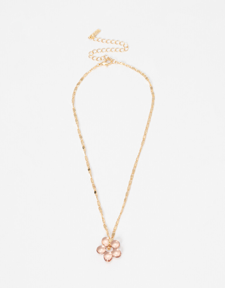 Cadena Corta con Dije Acrilico Collar Con Dije Acrílico - Dorado