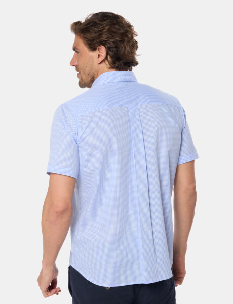 CAMISA CUADROS Celeste