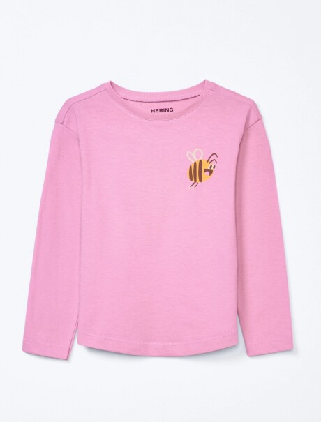 CAMISETA INFANTIL CON ESTAMPA ROSA