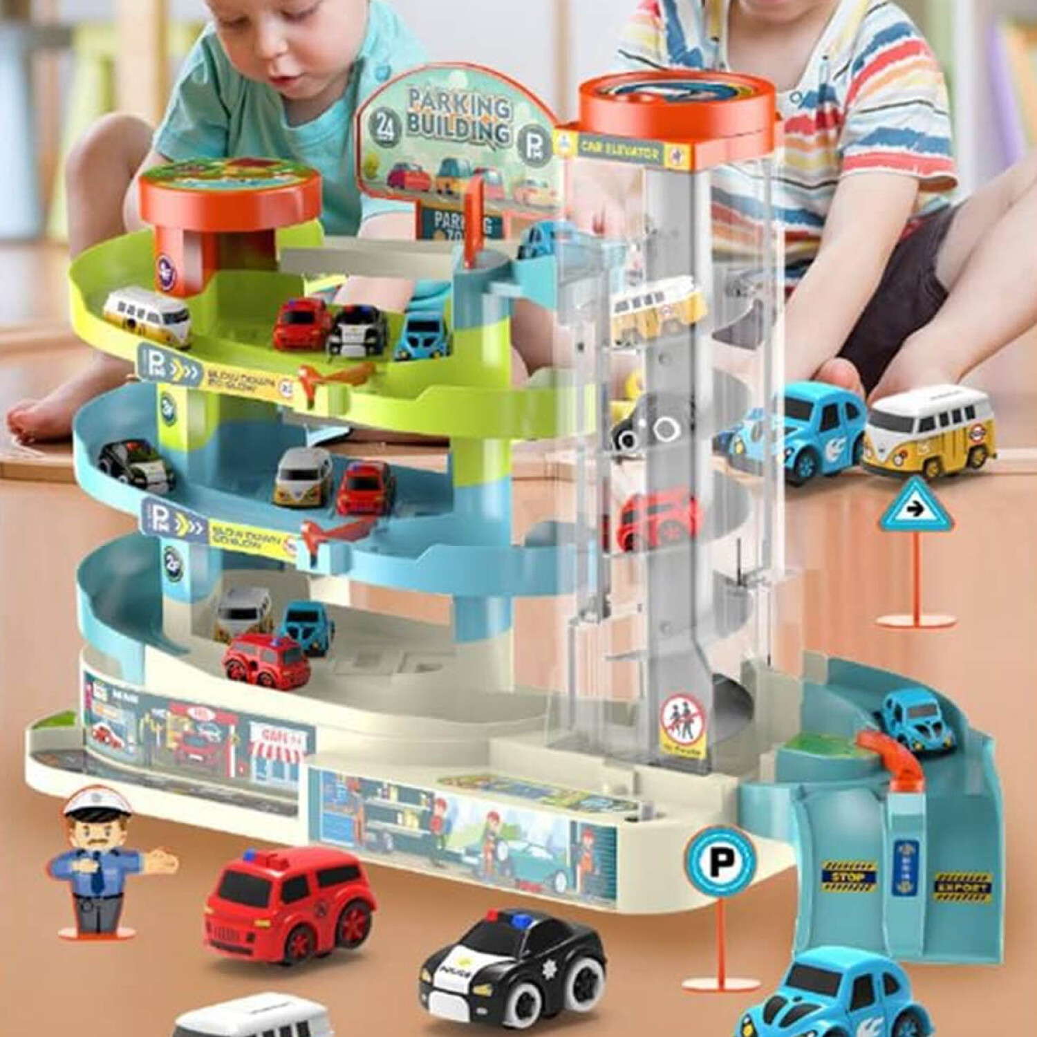 Pista Autos Estacionamiento C/ Elevador Autitos — El Rey del