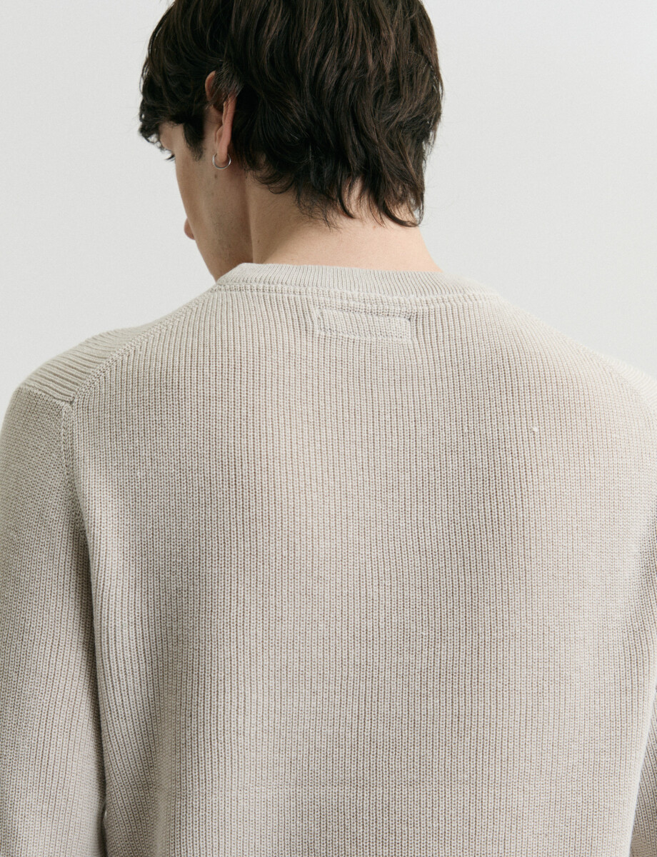 470986 SWEATER HARRINGTON LABEL Beige Melange