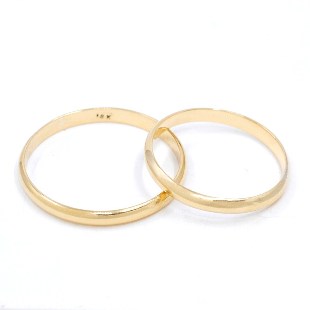 Par De Alianzas Oro 18 K amarillo bombé clásico 2,5 mm Par De Alianzas Oro 18 K amarillo bombé clásico 2,5 mm