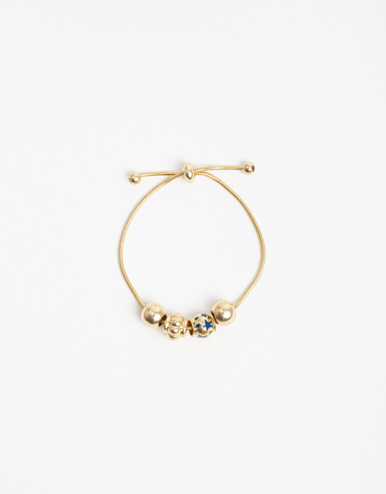 Pulseras Flexibles Metal Pulsera Flexible Dijes - Dorado