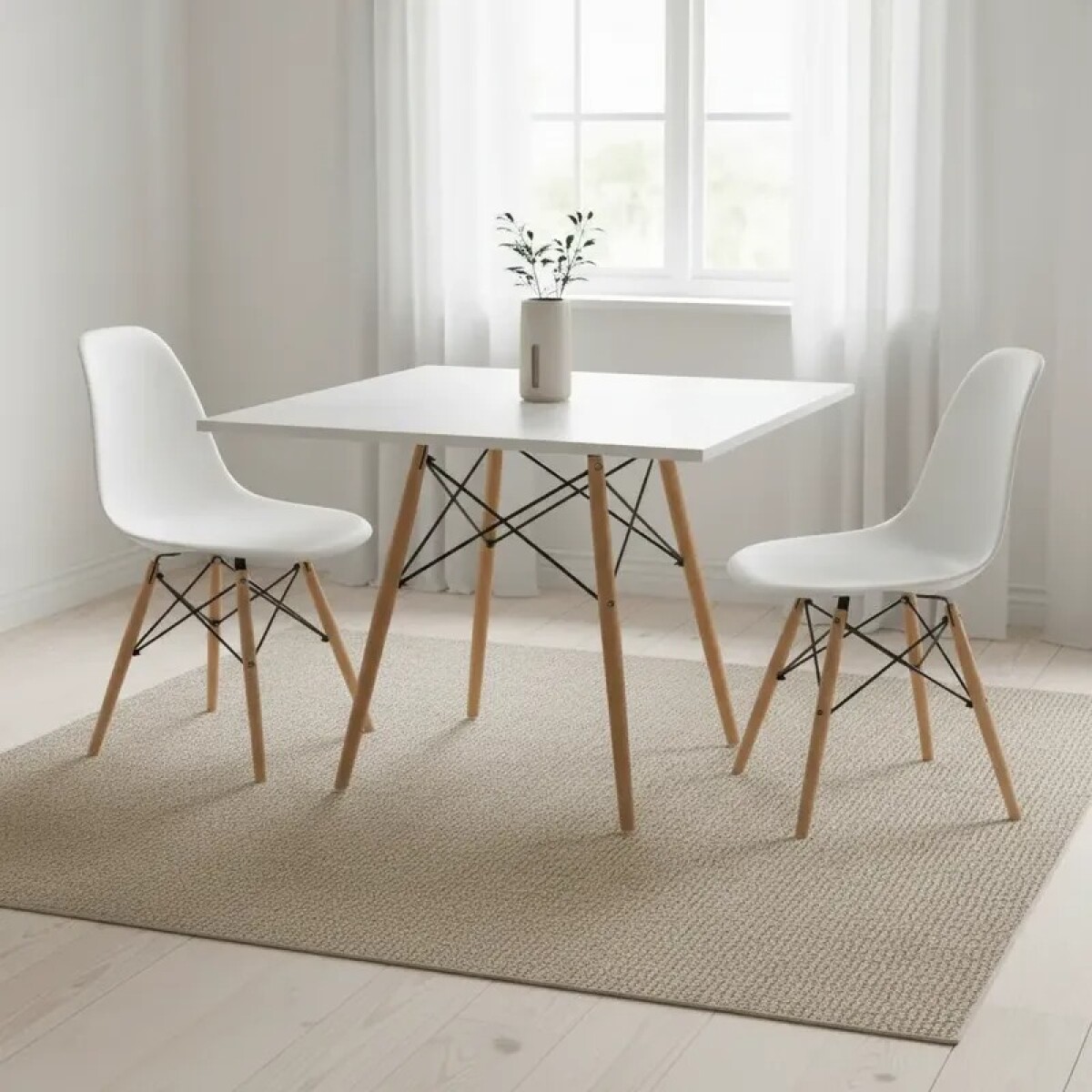 Mesa Cuadrada Modelo Eames - Color Blanca 