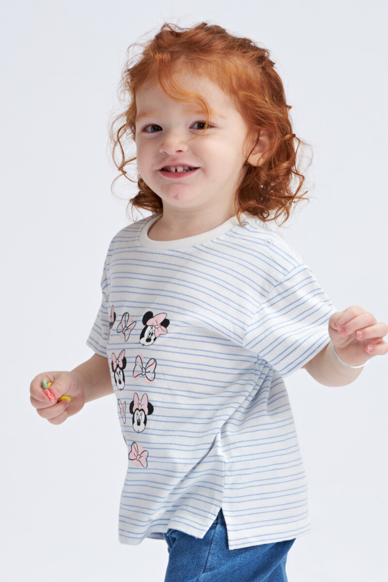 Camiseta manga corta estampada Minnie - Blanco