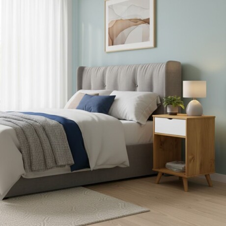 MESA DE LUZ O NOCHE 1 CAJÓN CON ESPACIO INFERIOR BLANCO