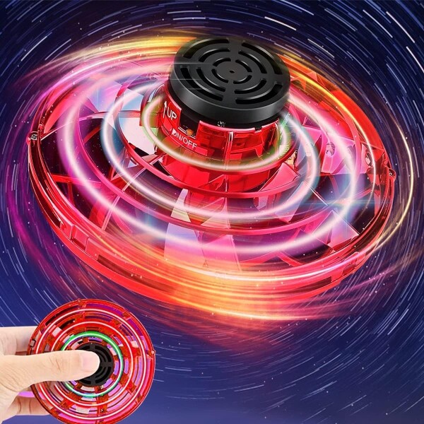 Juguete Giratorio Volador Bola Spinner Drone Bateria Luces Variante Color Rojo