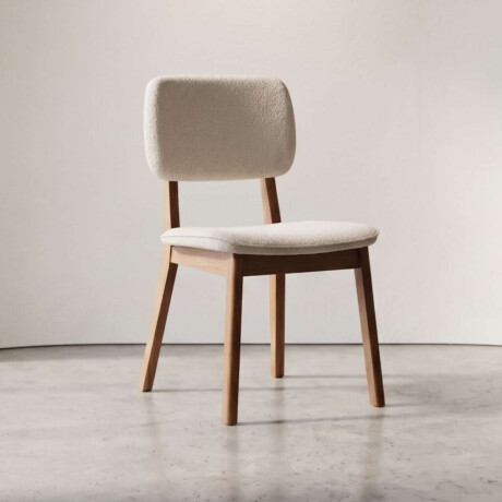 Silla de Comedor Classic Li­nea Manhattan Tela Bouclé/Natural